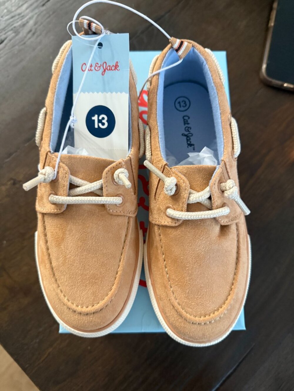 Kids' Reece Boat Shoes - Cat & Jack™ Tan 13 - Picture 3 of 3